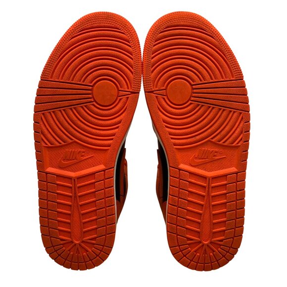 Nike Air Jordan Men’s Orange/Black Leather Mid High-Top Sneakers Size 8.5 - Picture 9 of 9